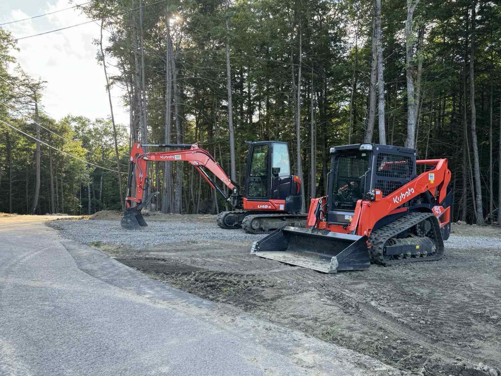 Gravel driveway and site work project in Meredith, New Hampshire